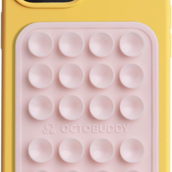 OCTOBUDDY Classic - Silicone Suction Phone Case Adhesive Mount - Hands-Free, Strong Grip Holder for Selfies and Videos - iPhone and Android Compatible - 2.25″ x 3.25″, Chalk Pink
