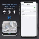 Bluetooth Headphones Wireless Earbuds with 75Hrs Playback, LED Display Charging Case, IPX7 Waterproof, Over-Ear Design Ear Buds for Sports/Running/Workout - White - Image 4