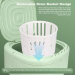 Mini Portable Washing Machine, 9L, 3 Modes, Blue Light Disinfection, Ideal for Underwear, Socks, Baby Clothes. Foldable for Space-Saving, Perfect for Apartments, Hotels, Camping & Travel (Green) - Image 5
