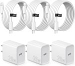 iPhone 17 16 15 Charger Fast Charging 3 Pack USB C Charger Block Type C Chargers 6FT Cord Wall Chargers Compatible with iPhone Air/17/17 Plus/17 Pro/17 Pro Max/16/16 Plus/16 Pro/16 Pro Max/15 Pro Max