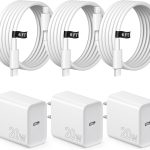 iPhone 17 16 15 Charger Fast Charging 3 Pack USB C Charger Block Type C Chargers 6FT Cord Wall Chargers Compatible with iPhone Air/17/17 Plus/17 Pro/17 Pro Max/16/16 Plus/16 Pro/16 Pro Max/15 Pro Max