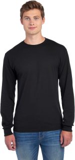 Jerzees Men's Dri-Power Cotton Blend Long Sleeve Tees, Moisture Wicking, Odor Protection, UPF 30+, Sizes S-3x