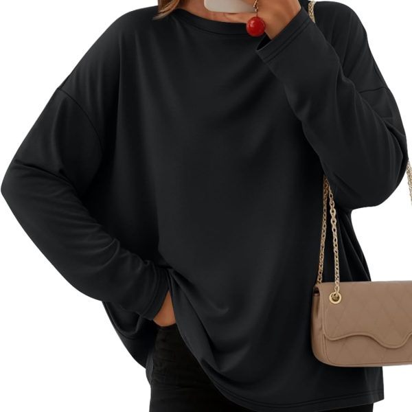AUTOMET Women's Oversized Long Sleeve Shirts Fall Trendy Tops Fashion Gym Baggy Basic Casual Loose Fit Workout Y2k Clothes