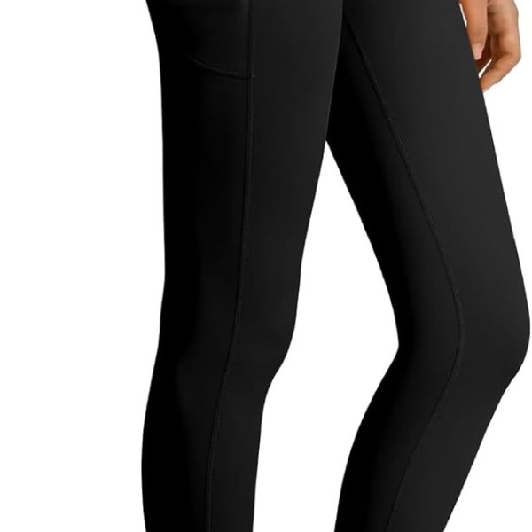 JOCMIC Girls Athletic Leggings High Waist for Kids Yoga Dance Gym Pants with Pocket