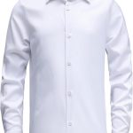 Boys Stretch Wrinkle Free Dress Shirts Button Down Shirt Long Sleeve Formal School Uniform Shirts