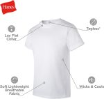 Hanes Boys' Undershirt, EcoSmart Short Sleeve Crew Shirts, Multiple Packs Available - Image 2