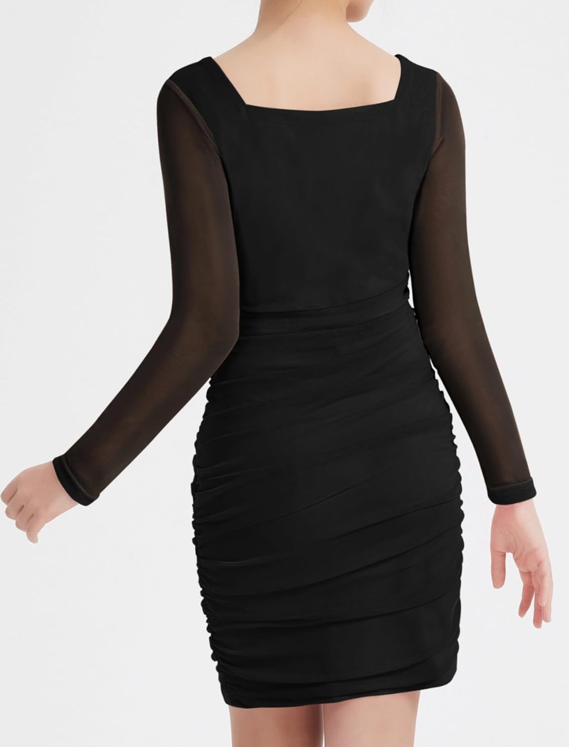 EXARUS Girls Formal Long Sleeve/Spaghetti Strap Dress Teen Party Dance Tween Bodycon Ruched Prom Fitted Cute Dresses 3 EXARUS Girls Formal Long Sleeve/Spaghetti Strap Dress Teen Party Dance Tween Bodycon Ruched Prom Fitted Cute Dresses - Image 3