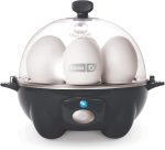 DASH Rapid Egg Cooker: 7 Egg Capacity Electric Egg Cooker for Hard Boiled Eggs, Poached Eggs, Scrambled Eggs, or Omelets with Auto Shut Off Feature - Black'