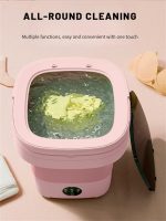 Portable Washing Machine, Mini Washer,16L Upgraded Large Capacity Foldable Washer.Deep Cleaning of Underwear, Baby Clothes and Other Small Clothes.Suitable for Apartments, Dormitories, Hotels.(Pink) - Image 2