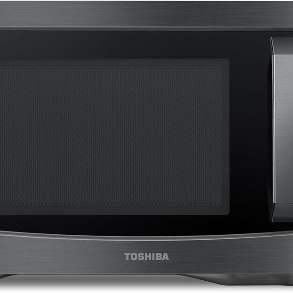 TOSHIBA EM131A5C-BS Countertop Microwave Ovens 1.2 Cu Ft, 12.4" Removable Turntable Smart Humidity Sensor 12 Auto Menus Mute Function ECO Mode Easy Clean Interior Black Color 1000W