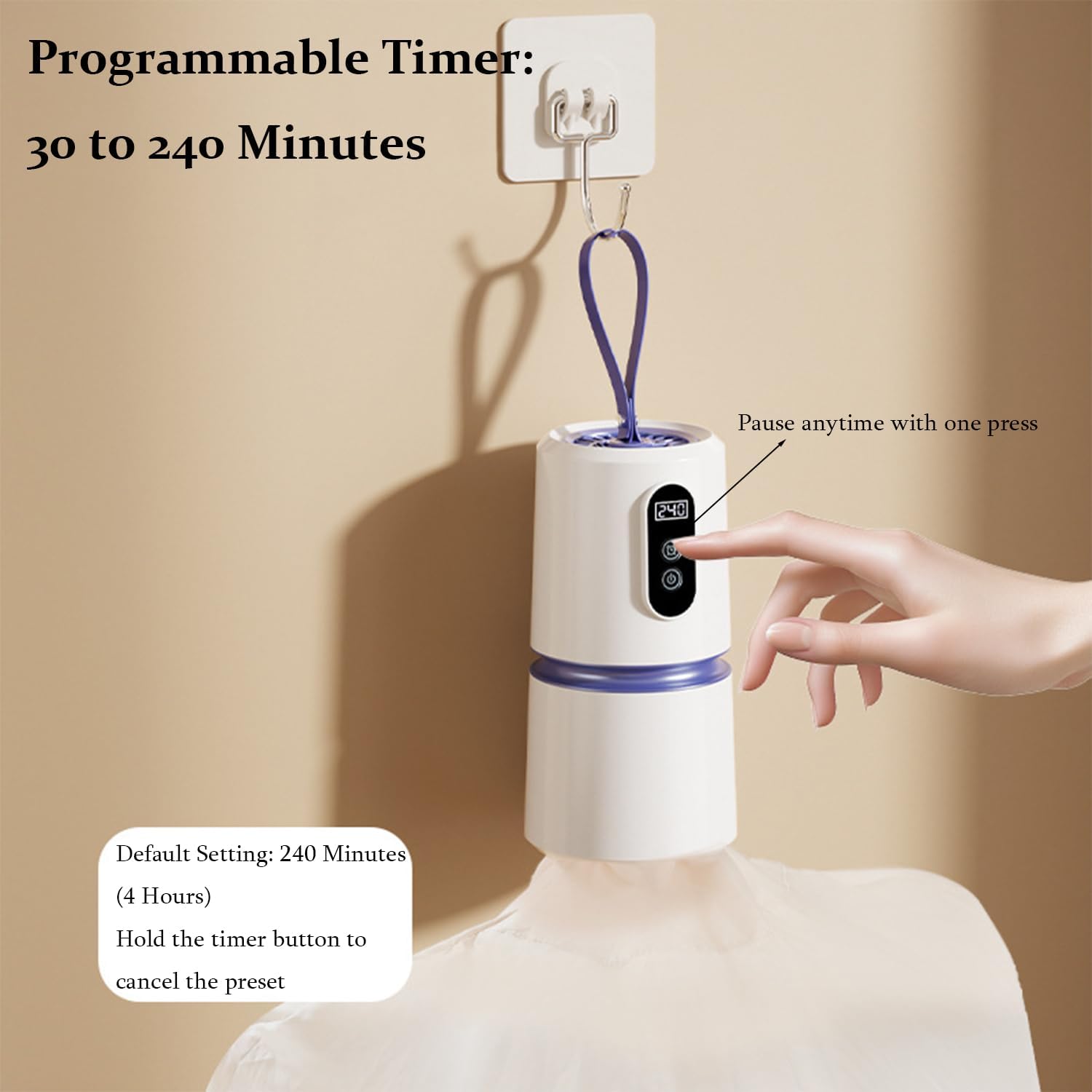 Portable Clothes Dryer with Timer, Portable Dryer with 360° Hot Air Technology & Dry Bag, Quiet Operation Mini Laundry Dryers, 30-240 Min Timer, for Travel, Apartment, RV, Dorm 6 Portable Clothes Dryer with Timer, Portable Dryer with 360° Hot Air Technology & Dry Bag, Quiet Operation Mini Laundry Dryers, 30-240 Min Timer, for Travel, Apartment, RV, Dorm - Image 6
