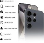 Unlocked Phone S24 Ultra Android Phone 8-core 8GB+256GB Cell Phone 7 inch HD Screen Mobile Phone 108MP+48MP Camera 6800 mAh Battery 5G Dual SIM (Titanium Black) - Image 2