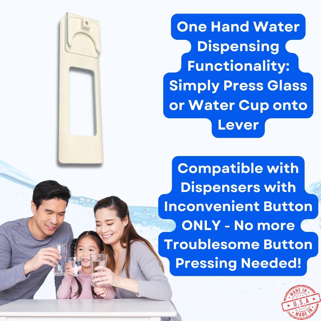Water Dispenser Lever for Refrigerator Interior Water Dispensers | One-Handed Water Dispensing Lever for Select Refrigerator Models | Made in USA (Screw-On, White) 3 Water Dispenser Lever for Refrigerator Interior Water Dispensers | One-Handed Water Dispensing Lever for Select Refrigerator Models | Made in USA (Screw-On, White) - Image 3