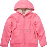 Carhartt Girls Zip Front Flannel Quilt Lined Hooded Active Jac