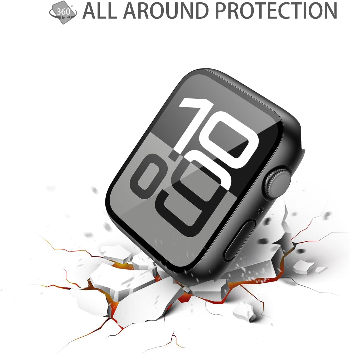 Misxi 2 Pack Tempered Glass Case Compatible for Apple Watch Series 10 (2024) 46mm, Hard PC Screen Protector Overall Protection Ultra-Thin Lightweight Scratch-Resistant Cover for iWatch, Satin Black 4 Misxi 2 Pack Tempered Glass Case Compatible for Apple Watch Series 10 (2024) 46mm, Hard PC Screen Protector Overall Protection Ultra-Thin Lightweight Scratch-Resistant Cover for iWatch, Satin Black - Image 4