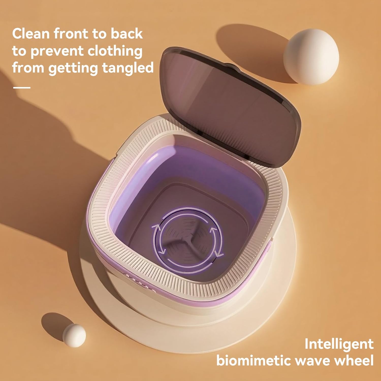 Portable Washing Machine,16L Small Washer with Spin Drainage Basket, 3 Modes Deep Cleaning Suitable for Underwear, Socks, Baby Clothes, Foldable Design Ideal for Apartments, Hotels, RV 9 Portable Washing Machine,16L Small Washer with Spin Drainage Basket, 3 Modes Deep Cleaning Suitable for Underwear, Socks, Baby Clothes, Foldable Design Ideal for Apartments, Hotels, RV - Image 9