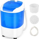 COSTWAY Portable Mini Washing Machine with Spin Dryer, Washing Capacity 5.5lbs, Electric Compact Machines Durable Design Energy Saving, Rotary Controller, Laundry Washer for Home Apartment RV, Blue