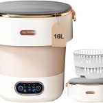 Portable Washing Machine,Mini Washer 16L Upgraded With Spin Basket,Small Clothes Folding Washing Machine Of Underwear, Baby And Small Clothes,Suitable For Home Apartments Dormitories, Hotels Khaki