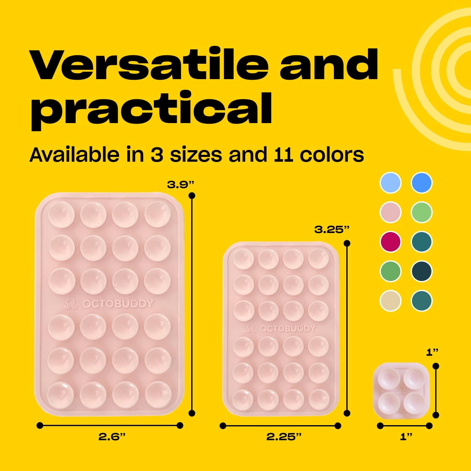 OCTOBUDDY Classic - Silicone Suction Phone Case Adhesive Mount - Hands-Free, Strong Grip Holder for Selfies and Videos - iPhone and Android Compatible - 2.25″ x 3.25″, Chalk Pink 6 OCTOBUDDY Classic - Silicone Suction Phone Case Adhesive Mount - Hands-Free, Strong Grip Holder for Selfies and Videos - iPhone and Android Compatible - 2.25″ x 3.25″, Chalk Pink - Image 6