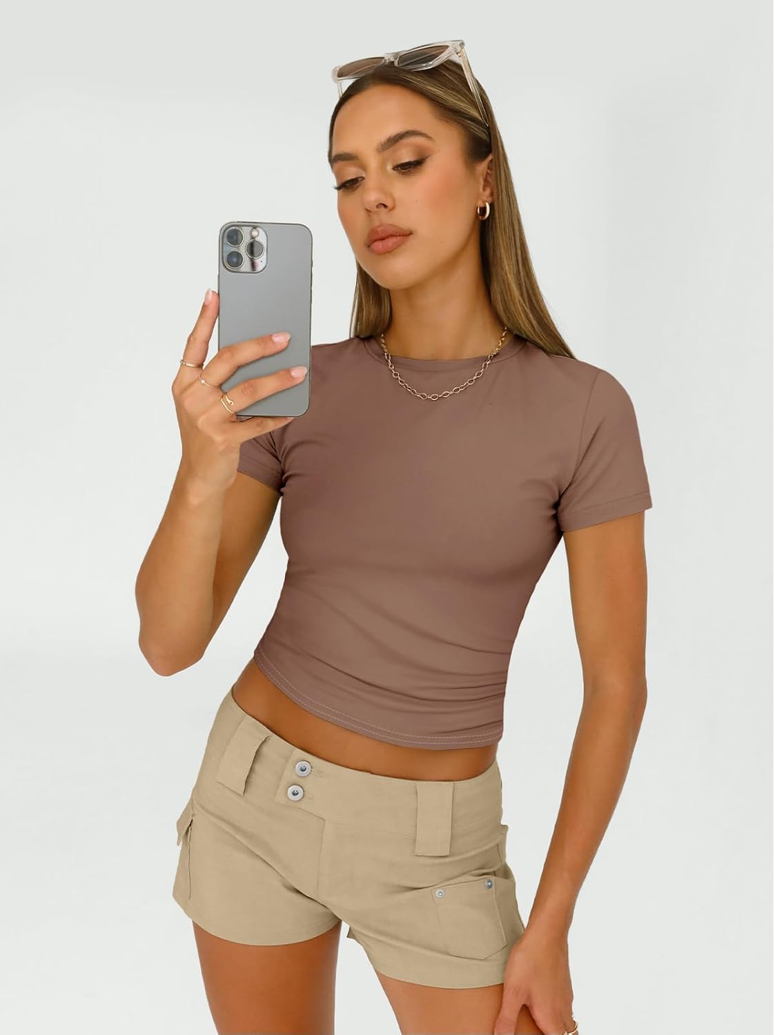 AUTOMET Womens 3 Piece Short Sleeve Shirts Basic Going Out Slim Fitted Crop Tops 2025 Summer Y2k Clothes 3 AUTOMET Womens 3 Piece Short Sleeve Shirts Basic Going Out Slim Fitted Crop Tops 2025 Summer Y2k Clothes - Image 3