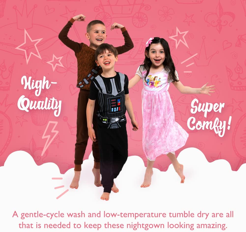 Disney Princess Girls' 3-Pack Princess Nightgowns, Fantasy Gown, Soft & Cute Pajamas for Kids 9 Disney Princess Girls' 3-Pack Princess Nightgowns, Fantasy Gown, Soft & Cute Pajamas for Kids - Image 9