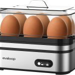 Evoloop Rapid Egg Cooker Electric 6 Eggs Capacity, Soft, Medium, Hard Boiled, Poacher, Omelet Maker Egg Poacher With Auto Shut-Off, BPA Free
