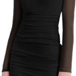 EXARUS Girls Formal Long Sleeve/Spaghetti Strap Dress Teen Party Dance Tween Bodycon Ruched Prom Fitted Cute Dresses