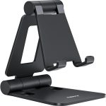 Nulaxy Dual Folding Cell Phone Stand, Fully Adjustable Foldable Desktop Phone Holder Cradle Dock Compatible with iPhone 17 16 15 14 13 12 11 Pro Max Xs Xr X 8, Nintendo Switch, All Phones