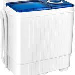 Giantex 10021US-BL-FP Full-Automatic Washing Machine Portable Compact, White+Blue