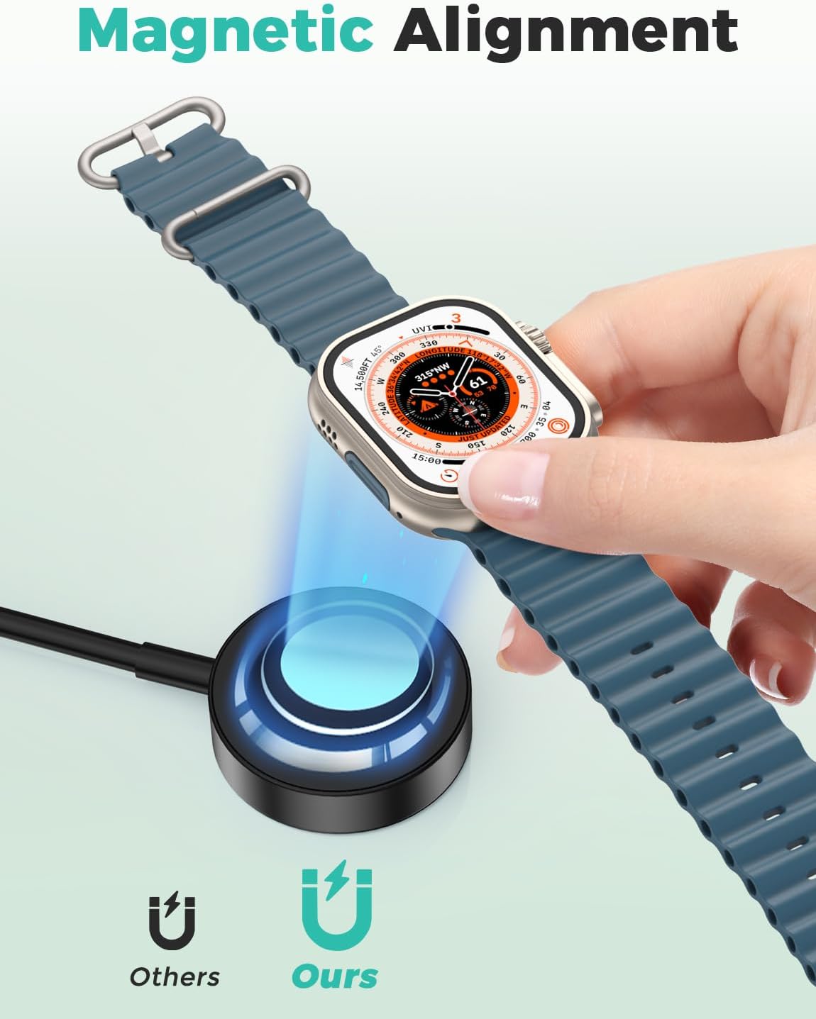 USB C for Watch Charger USB Magnetic Fast Charging Cable Portable Wireless Charging Compatible with Watch Series 10/9/8/7/6/5/4/3/2 Ultra 2/SE-Black 3 USB C for Watch Charger USB Magnetic Fast Charging Cable Portable Wireless Charging Compatible with Watch Series 10/9/8/7/6/5/4/3/2 Ultra 2/SE-Black - Image 3