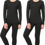 Rolimaka 2 Set Youth Boys' Thermal Underwear Set Fleece Lined Compression Shirt Leggings Pants Kids Base Layer Cold Weather