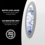 OVENTE Electric Kettle, 1.7L Fast Boiling Water Heater for Coffee or Tea, BPA Free with Water Level Gauge, Auto Shut-Off, Boil-Dry Protection, Indicator Light and Removable Filter, White KP72W - Image 3