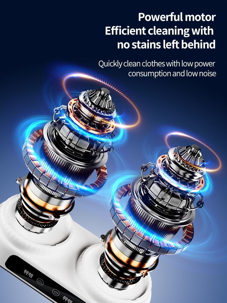 Portable Mini Washing Machine for Underwear, 2.5L*2 Underwear Washing Machine 8000mAh Rechargeable Battery–Deep Cleans Socks & Baby Clothes Ideal for Travel, Dorm & RV 5 Portable Mini Washing Machine for Underwear, 2.5L*2 Underwear Washing Machine 8000mAh Rechargeable Battery–Deep Cleans Socks & Baby Clothes Ideal for Travel, Dorm & RV - Image 5