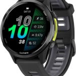 Garmin® Forerunner® 970, Premium GPS Running and Triathlon Smartwatch, AMOLED Display, Built-in LED Flashlight, Carbon Gray DLC Titanium with Black Case and Black/Translucent Whitestone Band