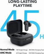 Soundcore P30i by Anker Noise Cancelling Earbuds, Strong and Smart Noise Cancelling, Powerful Bass, 45H Playtime, 2-in-1 Case and Phone Stand, IP54, Wireless Earbuds, Bluetooth 5.4 (Black) - Image 4