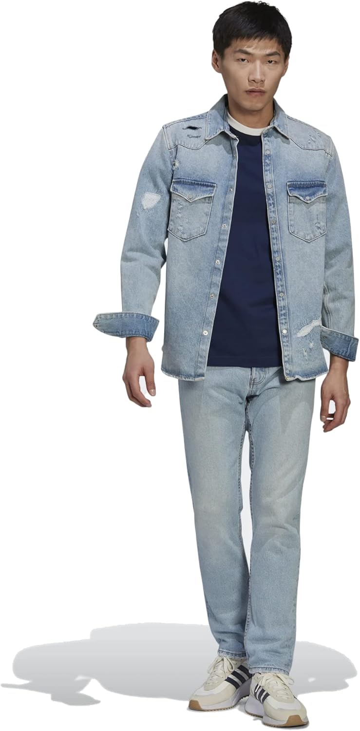 adidas Originals Men's Originals 3 Stripes Tee, Clear Sky, Medium 3 adidas Originals Men's Originals 3 Stripes Tee, Clear Sky, Medium - Image 3