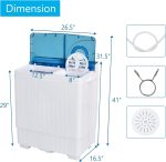 COSTWAY Portable Washing Machine Twin Tub 26 Lbs Capacity, 18 Lbs 8 Lbs Spinner, Compact Control Knobs Timer Function, Drain Pump, Laundry washer, for Apartment RV, Blue - Image 4