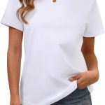 Cotton Basic T Shirts for Women,Crew Neck Short Sleeve Summer Shirts,Solid Loose Fit Tshirt, Plain Workout Tops, Undershirts