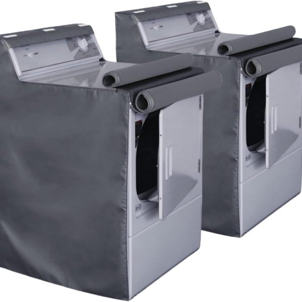 Ericlin 2Pack Washer and Dryer Covers,Top Load Washing Machine Cover Laundry Dryer Protect Cover Dustproof Waterproof Zipper Design for Easy Use Fit for Most Front-loading Machine(W29D28H43in) (Grey)