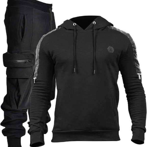 Men's Tracksuit 2 Piece Hoodie Athletic Jogging Sweatsuits for Men Casual Sports Long Sleeve Pullover Suit Set