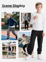 3 Pack Boys Sweatpants Fleece Cotton Athletic Pants Boys Joggers with Zipper Pockets Kids Youth Workout Sweat Pants Size 5-16 - Image 6