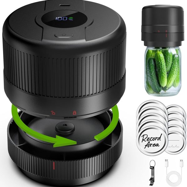 Mason Jar Vacuum Sealer Kit, Electric Sealer for Wide, Regular Mouth Mason Jars, Portable Vacuum Sealer for Jars, Birthday Gifts for Her, Gifts for Mom, Grandma