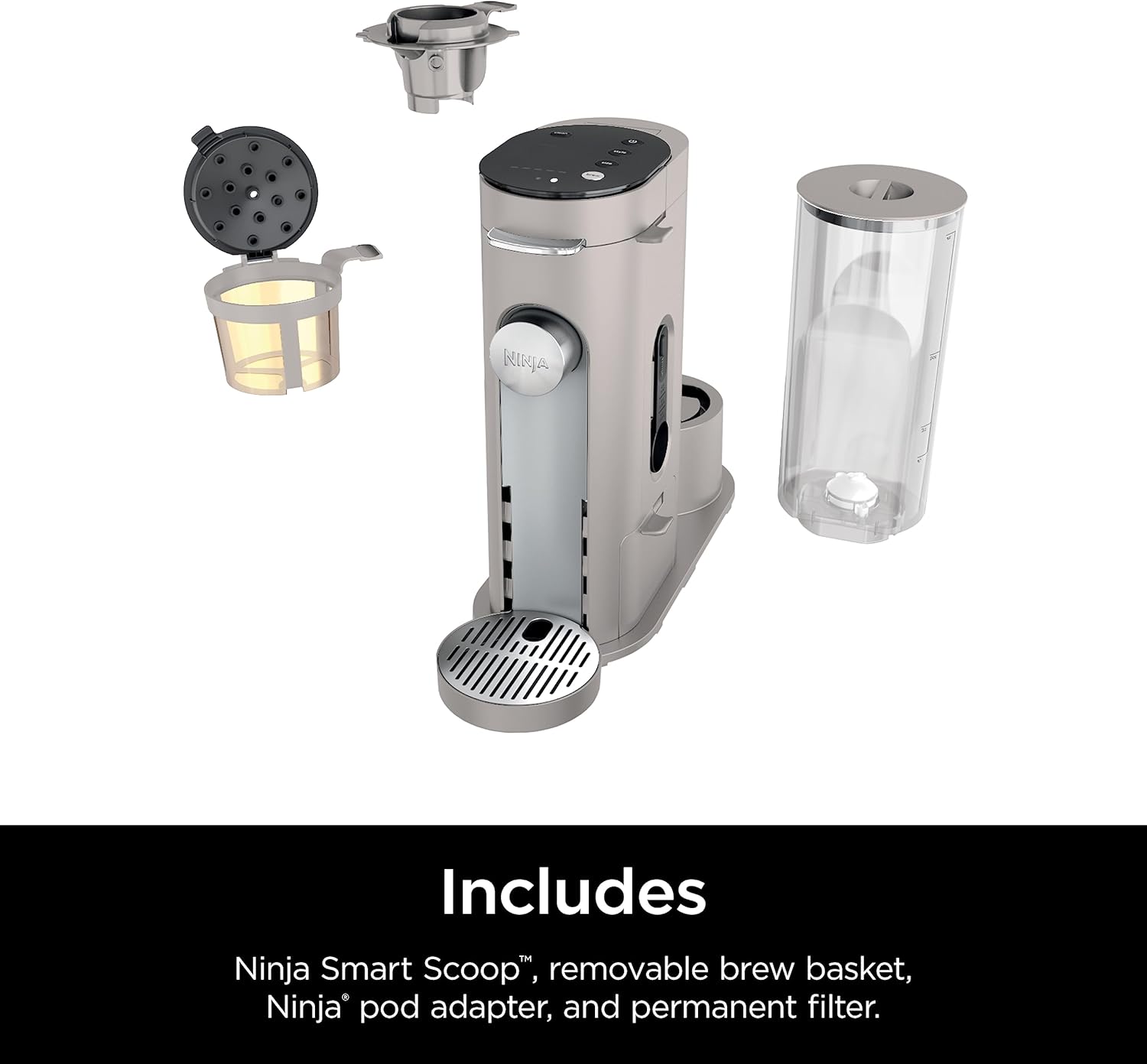 Ninja Pods & Grounds Single-Serve Coffee Maker, K-Cup Pod Compatible, Brews Grounds, Compact Design, 56-oz. Reservoir, 6-oz. Cup to 24-oz. Travel Mug Brew Sizes, Iced Coffee Maker, Stone, PB041ST 8 Ninja Pods & Grounds Single-Serve Coffee Maker, K-Cup Pod Compatible, Brews Grounds, Compact Design, 56-oz. Reservoir, 6-oz. Cup to 24-oz. Travel Mug Brew Sizes, Iced Coffee Maker, Stone, PB041ST - Image 8