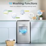 EUHOMY 1.03cu.ft Portable Washer, 8.8LBS Capacity Small Portable Washing Machine with 10 Programs 5 Water Levels, Drain Pump and LED Display,Compact Washer for Apartments, RVs, Homes, Light Gray - Image 4