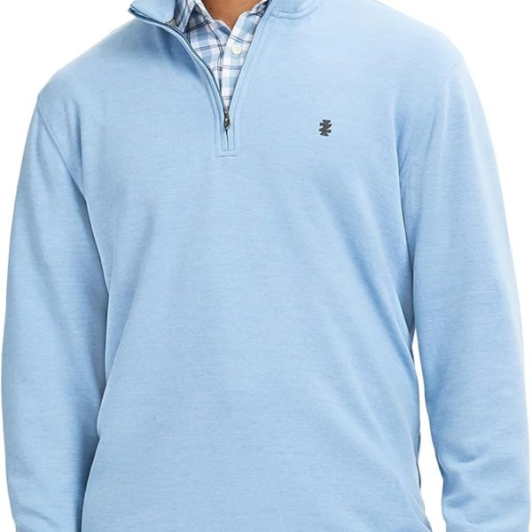 IZOD Mens Performance Comfort Quarter Zip Long Sleeve Shirt