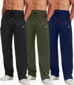 5 Pack Mens Sweatpants Open Bottom Joggers for Men with Zip Pockets Loose Fit Mesh Athletic Pants for Running,Casual - Image 3