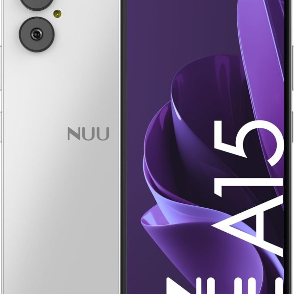 NUU A15 Cell Phone 4GB + 128GB, Unlocked for Mint, Metro, T-Mobile, Qlink and More, Perfect for Teenagers, Dual SIM 4G, Octa-Core Helio G36 2.2GHz 6.5" HD+, Android 13, White, US Warranty