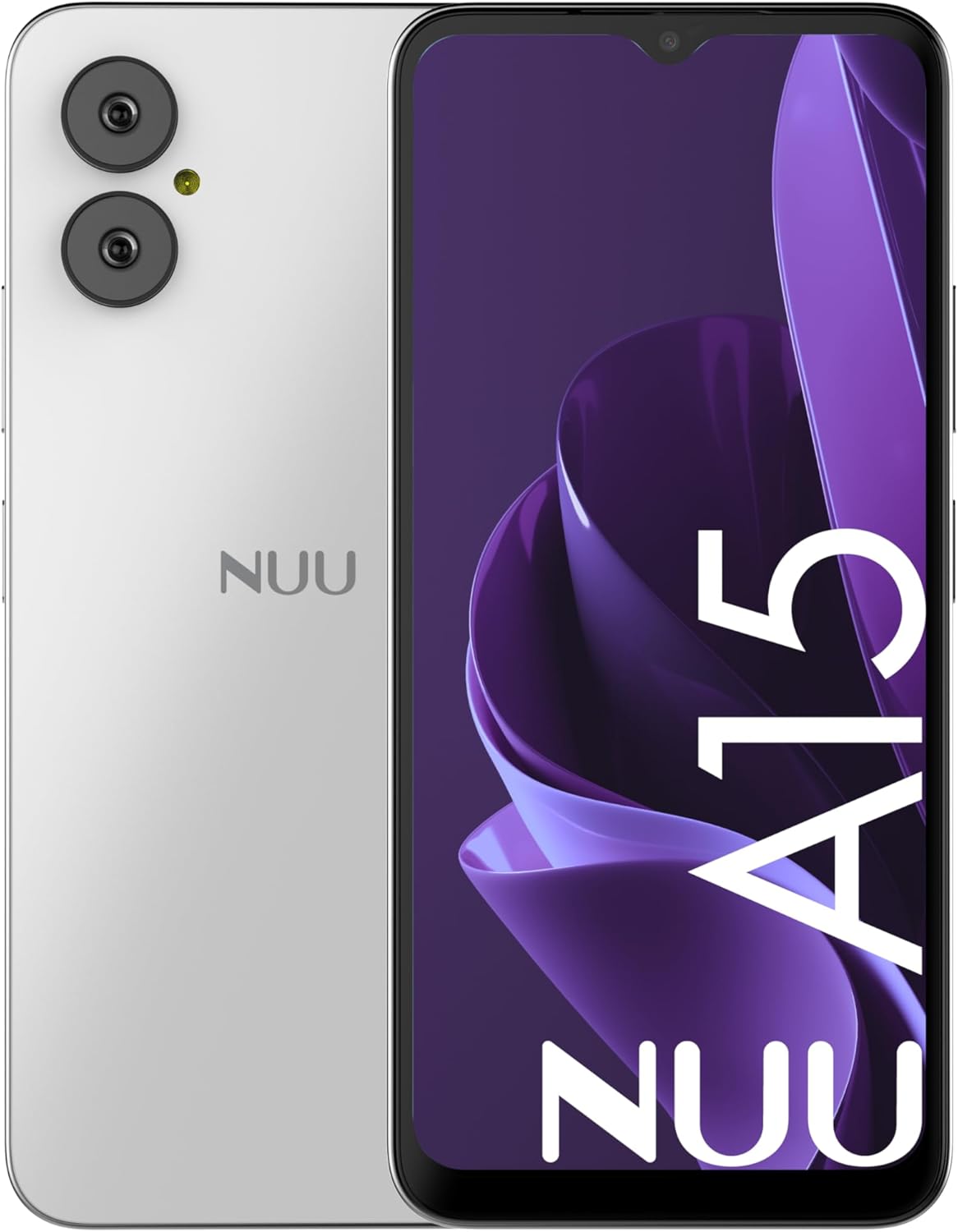 NUU A15 Cell Phone 4GB + 128GB, Unlocked for Mint, NUU A15 Cell Phone 4GB + 128GB, Unlocked for Mint, Metro, T-Mobile, Qlink and More, Perfect for Teenagers, Dual SIM 4G, Octa-Core Helio G36 2.2GHz 6.5" HD+, Android 13, White, US Warranty