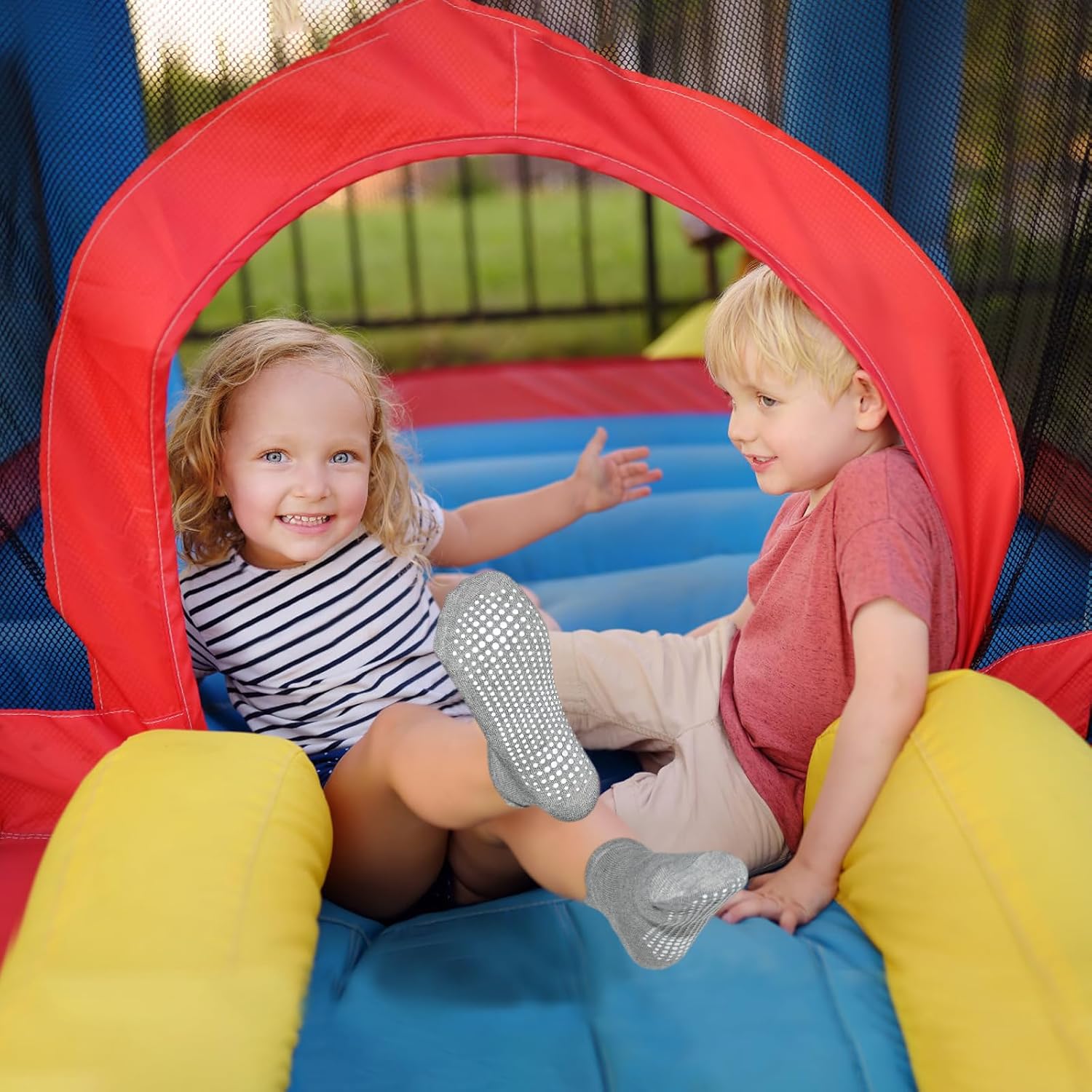 GRPSKCOS Non Slip Toddler Socks 15 Pairs Toddler Grip Anti Skid Low Cut Socks for 1-7 Years Boys Girls 5 GRPSKCOS Non Slip Toddler Socks 15 Pairs Toddler Grip Anti Skid Low Cut Socks for 1-7 Years Boys Girls - Image 5