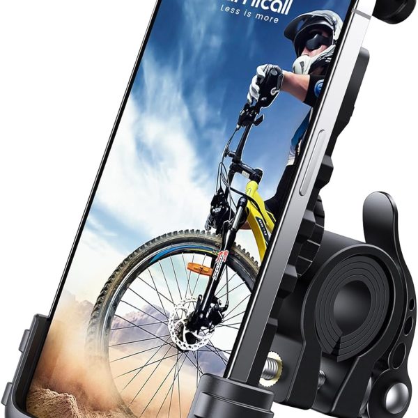 Lamicall Bike Phone Holder, Motorcycle Mount - Motorcycle Phone Holder, Handlebar Cell Phone Clamp, Scooter Phone Clip for iPhone Air 17 Pro Max, 16 15 Pro Max Plus, S20, More 4.7 to 6.8" Smartphones